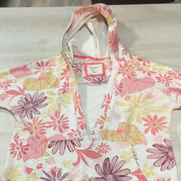 Old Navy Y2K deep V dolman sleeve cropped colorful floral raglan hoodie - Picture 2 of 5